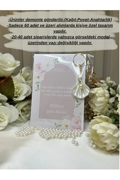 İBAHEDİYELİK Nikah Düğün Kına Söz Nişan Gelin Mevlidi İstiridye Anahtarlık He...