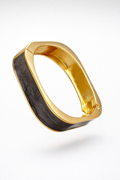 AUBRA Luvia Handcuff Bracelet Black Color Strong Design