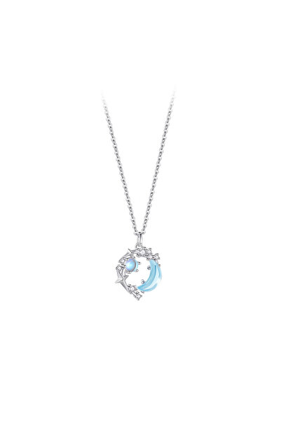 Generic Women's 925 Sterling Silver Moon Dream Design Necklace