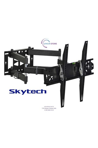 Skytech 85” inç TV Uyumlu Hareketli Duvar Askı Aparatı-90 Kg Taşıma Kapasiteli