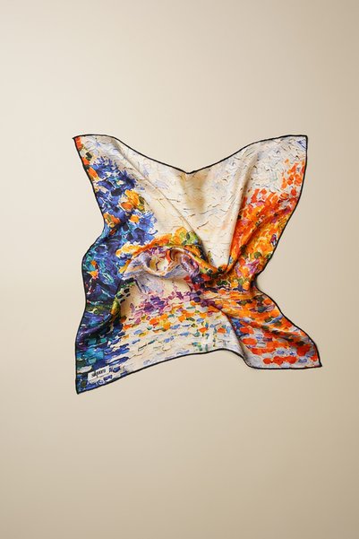 silqoora 100% Silk Bandana Scarf (55X55 cm)-Seine France