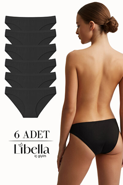 LİBELLA İÇ GİYİM Γυναικεία μαύρα βαμβακερά εσώρουχα μπικίνι Lycra Flexible Co...