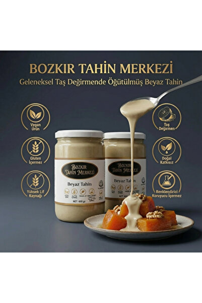 Hakbur Bozkır Yöresel Bozkır Tahin Merkezi Doğal Beyaz Taş Değirmen Tahini 60...