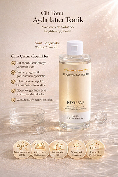 NEXTBEAU Niacinamide Cilt Aydınlatıcı Leke Karşıtı Ton Eşitleyici Gözenek Sık...
