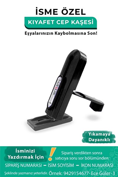 GIFTSOME Siyah Cep Kaşesi, Elbise İsim Ve Kıyafet, Defter Kitap Kaşesi Anaoku...