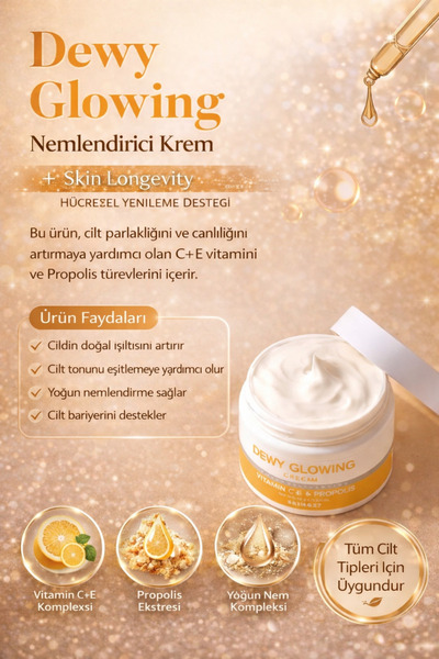 SKIN627 Dewy Glowing Cream 50gr Aydınlatıcı ve Yoğun Nemlendirici Işıltı Kremi