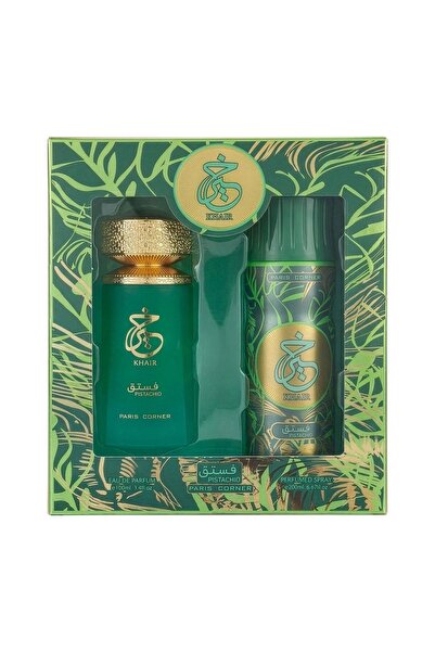 Paris Corner Khair Σετ Δώρου Φυστικιά, Γυναικείο, Ω ντε Παρφούμ, 100 ml + Απο...