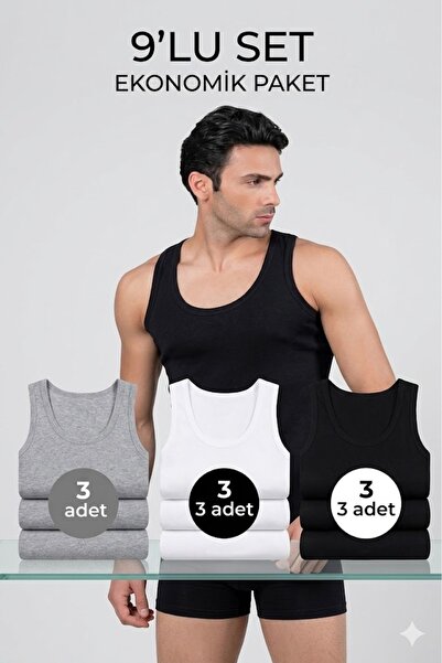 MODA YILDIZ Ανδρικά μαύρα, γκρι και λευκά βαμβακερά εσώρουχα - Πακέτο οικονομ...