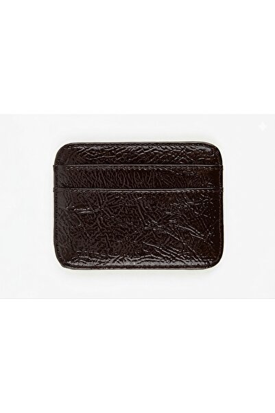SHINELUC Bitter Brown Leather Wallet Card Holder