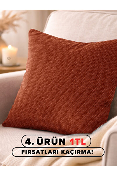 Stylish Decorative Pillowcase with Tile Linen Texture Modern Living Room Pillow with Hidden Zipper