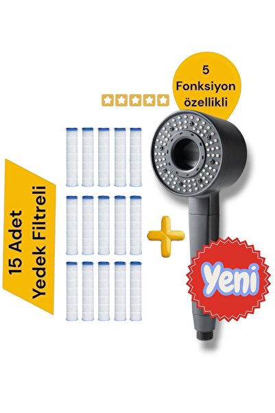 TRUVA 15 Adet Yedek Filtreli Su Tasarruflu Yüksek Basınç Özellikli Duş Başlığı