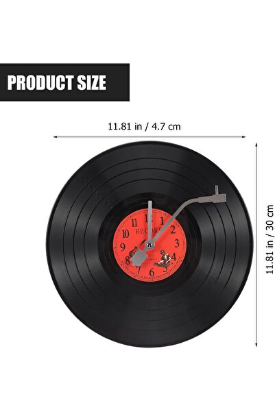Arabest Vinyl Record Wall Clock, Music Theme Decorative Timepiece, Battery Op...