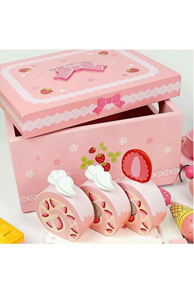 Arabest Wooden Tea Party Set,Pretend Play Kitchenware for Girls 3-12 Years Old