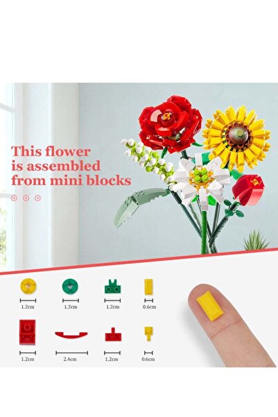 Arabest 568-Piece Flower Bouquet Building Set,Artificial Flowers,DIY Home Dec...