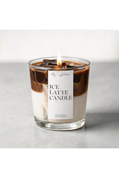 Milky Way Home Art lce Latte Candle Kahve Kokulu Dekoratif Mum Soya Wax&Gel 9...