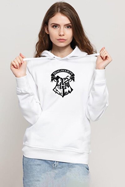 Tshirthane HP Hogwarts bela ženska majica sa kapuljačom 3ip