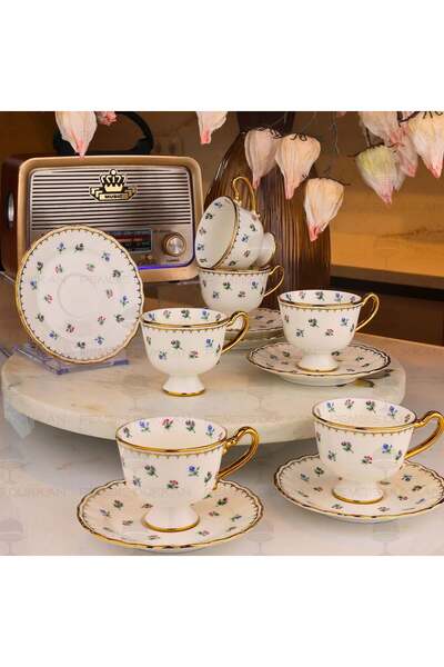 Ogeda Home, Mien Miusa 6 Kişilik Porselen Kahve Fincan Takımı – Şık ve Zarif ...