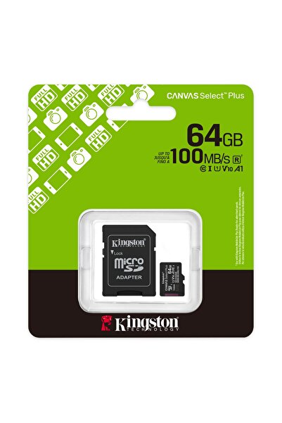 Kingston 64 Gb Canvas Select Plus Micro Sd Card Cl10 Sdcs3/64Gb
