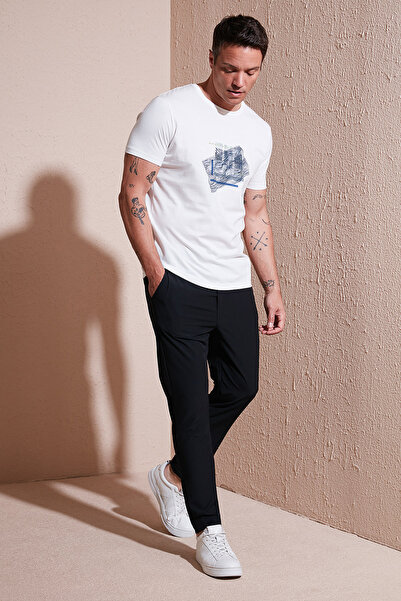 Buratti Regular Fit Normal Bel Düz Paça Bağlamalı Jogger Pantolon Erkek PANTO...