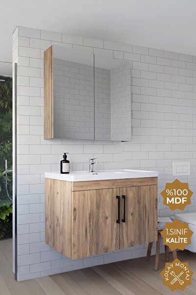 TETA HOME Yalova 80 Cm Mdf Banyo Dolabı Seti