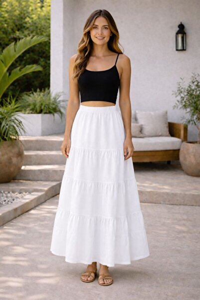 Maison La Femme Γυναικεία Φούστα Μουσελίνα Μακριά Φούστα