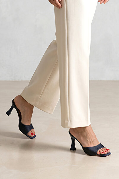 Gökhan Talay Παντόφλες με τακούνι Hannah Navy Blue Denim με μεσαίο τακούνι (8...