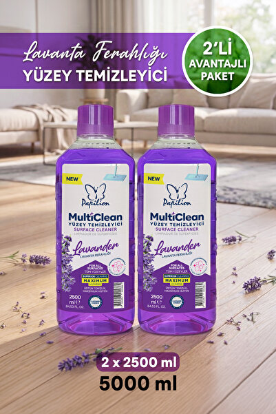 Papilion Lavanta Kokulu Hijyenik Yüzey Temizleyici 2x2500 ML Ferah Temizlik M...
