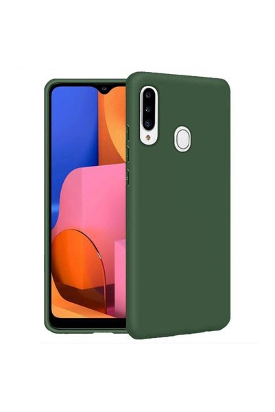 PiyasaSepeti Samsung Galaxy A20S Velvet Silicone Case Inside Green