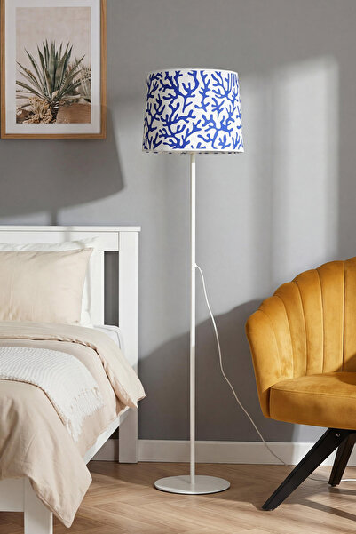 Marrien Cora Tek Ayaklı Krem Metal | Marine Kumaş Lambader | Oturma Odası & Y...