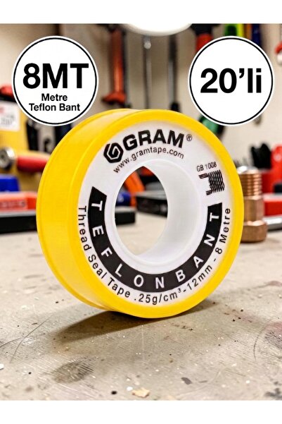 Teflon Bant Su Tesisatı Sızdırmazlık Bandı 20'li / paket 12mm x 8mt