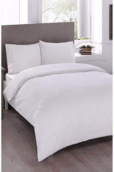 Taç Σετ παπλωματοθήκης Μονόχρωμο Βασικό Λευκό Διπλό