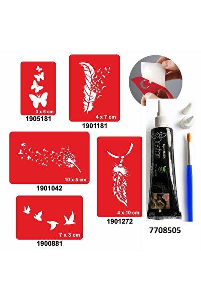 Airbrush Tattoo Kelebek Ve Uçan Kuşlar Hint Kınası Ile Geçici Dövme Yapma Seti