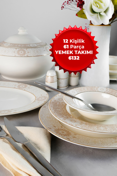 Aryıldız 12 Kişilik 61 Parça Yemek Takımı 6132