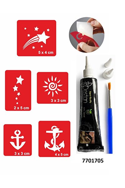 Airbrush Tattoo Yıldız Çapa Desenleri Hint Kınası Ile Geçici Dövme Yapma Seti