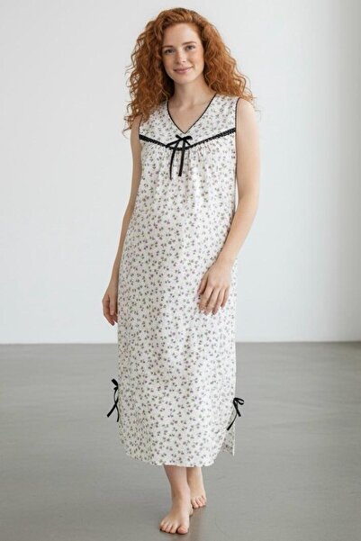 Nitesheys Αμάνικο 100% βαμβακερό χτενισμένο νυχτικό Atç Mother, νυχτικό νοσοκ...