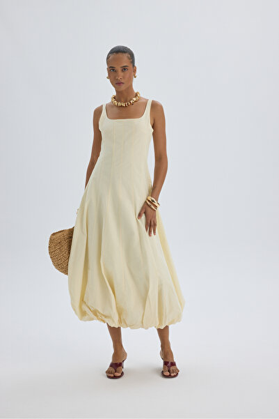 MAI STUDIOS CO. Φόρεμα Garda μακρύ κίτρινο μπαλόνι