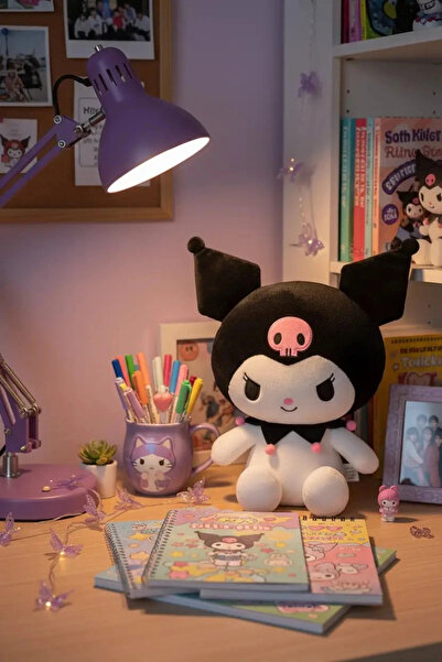 SANRIO Lisanslı Kuromi Oturan Peluş Oyuncak 40 Cm – Yumuşacık Büyük Boy