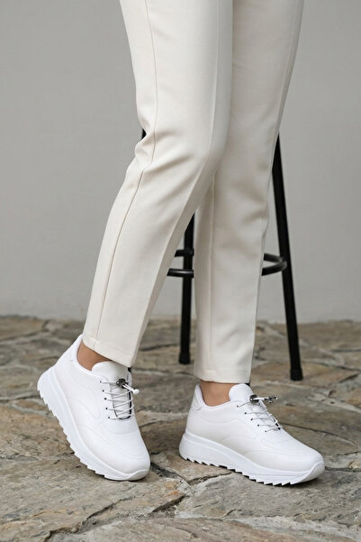 Lanton Women's Casual Sports Shoes with White Matte Leather Laces