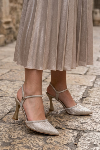 sefayol Γυναικεία παπούτσια με τακούνι Chev Beige Stone