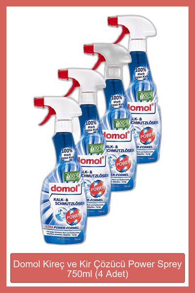 DOMOL Kireç ve Kir Çözücü Power Sprey 750ml (4 Adet)
