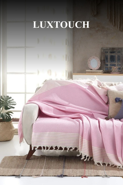 Lux Touch Bergama Pink Buldan Κάλυμμα καναπέ 170 X 210 cm Κάλυμμα καναπέ κανα...