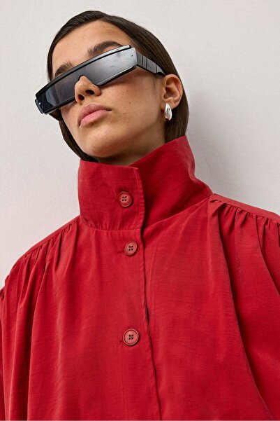 Molene Kırmızı Balon Kol Bomber Ceket