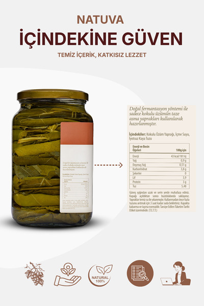 NATUVA Kokulu Üzüm Salamura Yaprak 1000 G