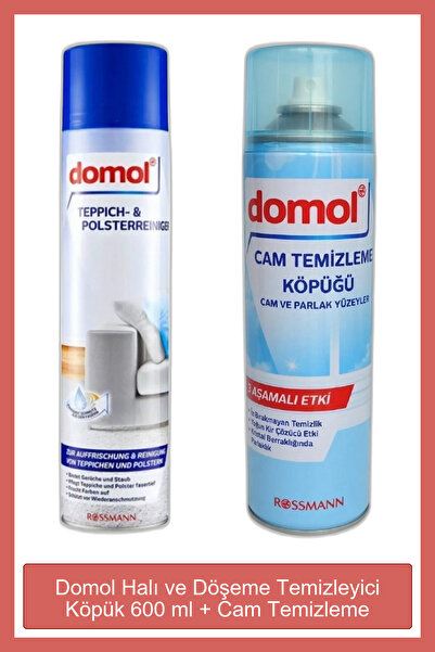 DOMOL Halı ve Döşeme Temizleyici Köpük 600 ml + Cam Temizleme Köpüğü Cam ve P...