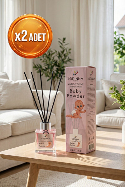 Lorinna Paris Baby Powder Çubuklu Oda Kokusu Seti 2x50 ml
