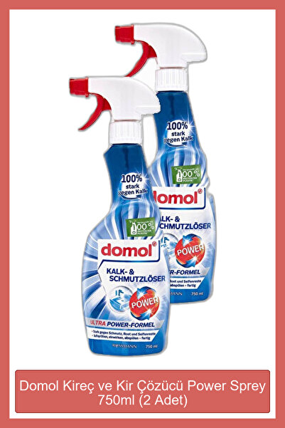 DOMOL Kireç ve Kir Çözücü Power Sprey 750ml (2 Adet)