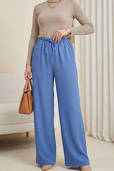 Modamorfo Ελαστική μέση, λεπτομέρεια με κορδόνια, τσέπες, φαρδύ παντελόνι από...