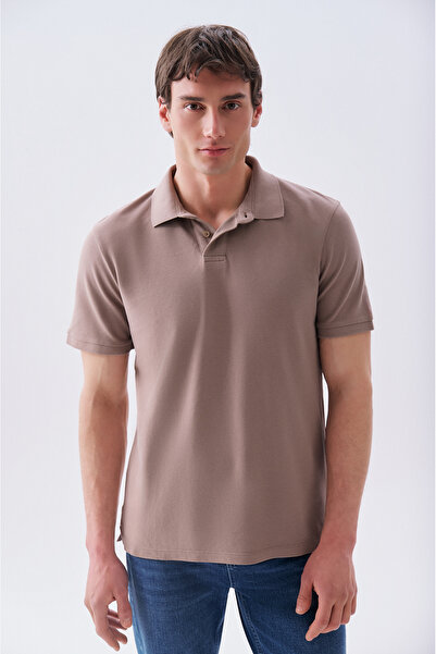 Mudo Erkek Kahverengi Polo Yaka T-Shirt