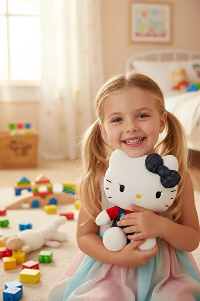 SANRIO Lisanslı Hello Kitty Peluş Oyuncak 35 Cm – Oturan Yumuşacık Kıyafetli ...