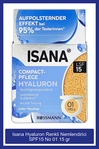 ISANA Hyaluron Renkli Nemlendirici SPF15 No 01 15 gr